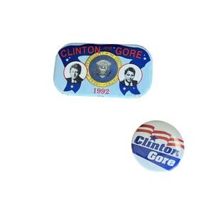 Vintage 1992 Bill Clinton Al Gore Presidential Campaign Buttons